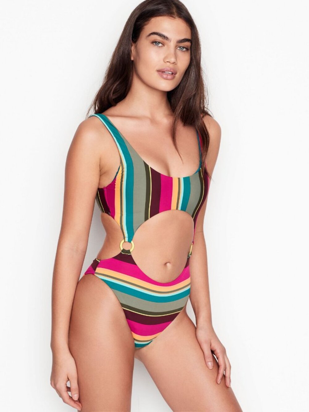 New BCBGeneration Striped Monokini One Piece Swimsuit Women's Size Small